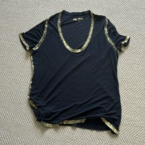 Zadig & Voltaire Gold Foil Trim Tee